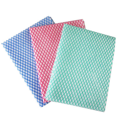 Chemical Bond Disposable Cleaning Wipes Diamond Pattern Multiscene