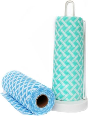 30x25cm Reusable Cleaning Cloths , Durable Non Woven Kitchen Towel Roll