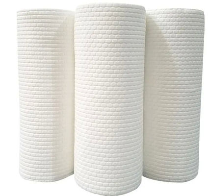 BSCI White Non Woven Cloths Spunlace 60gsm Embossed PP Material