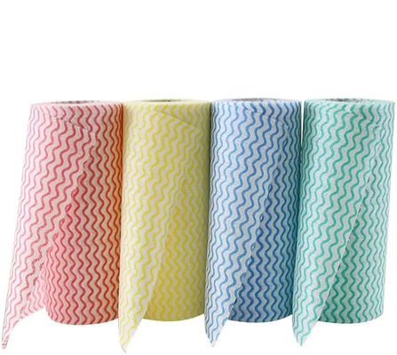 Washable Disposable Cleaning Cloths , Polyester Non Woven Kitchen Towels Use