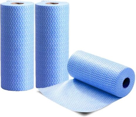 Spunlace 50GSM Disposable Dish Cloths , Super Absorbent Blue Disposable Rags