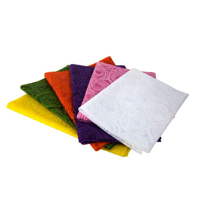 Floral Embossed Nonwoven Table Cloth Width 10cm-320cm Multi Purpose