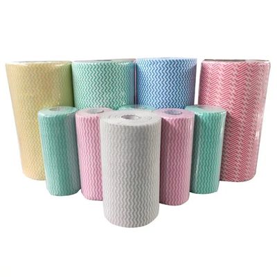 Washable Disposable Cleaning Wipes , Multicolor Spunlace Nonwoven Fabric