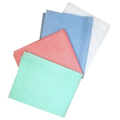 Washable Disposable Cleaning Wipes , Multicolor Spunlace Nonwoven Fabric