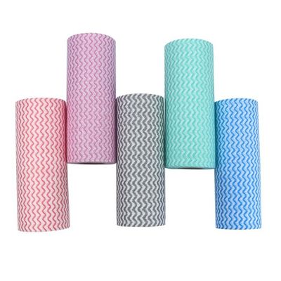 Washable Disposable Dish Cloths Durable , Non Woven Blue Disposable Rags