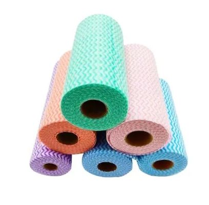 Washable Disposable Dish Cloths Durable , Non Woven Blue Disposable Rags