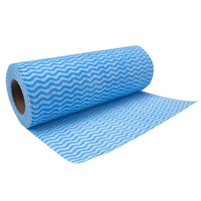 Washable Disposable Dish Cloths Durable , Non Woven Blue Disposable Rags