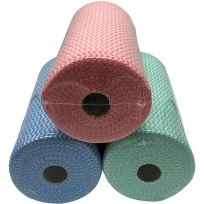Antibacterial Food Service Wipers Multicolor Viscose Polyester Material