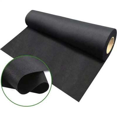 100gsm Black Weed Barrier Landscape Fabric , Biodegradable Weed Mat Ground Cover