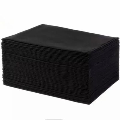 Barber Black Disposable Hair Salon Towel , Practical Disposable Non Woven Towel