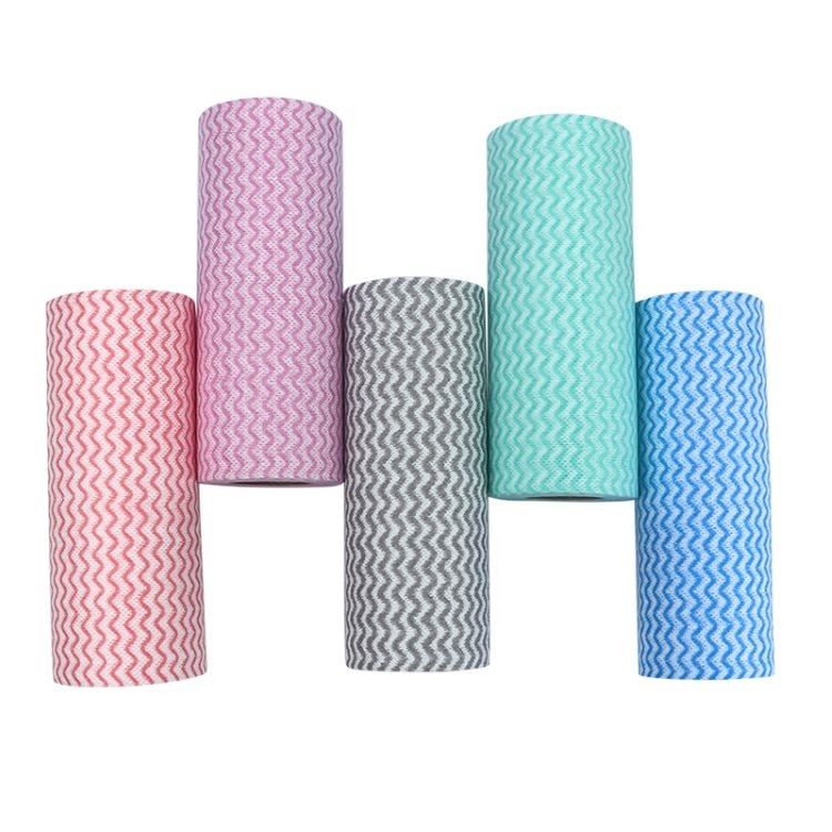 Washable Disposable Dish Cloths Durable , Non Woven Blue Disposable Rags